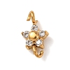 304 Stainless Steel Pave Cubic Zirconia Star Links Connector Charms STAS-T026-03B-G-1