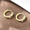 Crown Brass Micro Pave Clear Cubic Zirconia Hoop Earrings EJEW-D348-20G-1