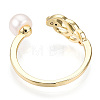 Natural Pearl Open Cuff  Ring Micro Pave Clear Cubic Zirconia PEAR-N022-C05-3