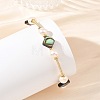 Natural Paua Shell & Potato Pearl Beaded Stretch Bracelets BJEW-JB14172-01-2