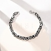 201 Stainless Steel Byzantine Chains Bracelets for Women Men BJEW-F529-02AS-1