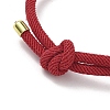 Adjustable Nylon Round Milan Cord Slider Bracelet Making FB-H001-01G-14-2