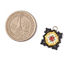Handmade Glass Seed Beaded  Window Lattice Pattern Shape Pendants PALLOY-MZ00929-04-2