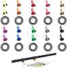 50 Sets 10 Colors Plastic & Silicone O-Rings Fishing Rod Pole Hook Keeper Sets FIND-FH0003-26-1