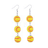 Sports Theme Alloy & Wood Dangle Earrings WGFF172-03-1