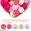 60Pcs 2 Styles Round Silicone Focal Beads with Fluorescence Acrylic Beads SIL-SP0001-01A-2
