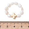 Natural Cultured Freshwater Pearl Finger Rings RJEW-JR01011-2