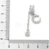 Brass Micro Pave Clear Cubic Zirconia Pendants CU-CBA9FFD-02C-3