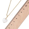 Baroque Natural Keshi Pearl Heart Pendant 304 Stainless Steel Cable Chain Necklaces for Women NJEW-JN05964-5
