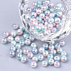 Rainbow ABS Plastic Imitation Pearl Beads OACR-Q174-4mm-05-1