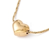 Heart Pendant Necklace with Coreana Chains X-NJEW-G074-20G-1