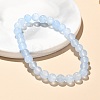 Natural & Dyed White Jade Bead Stretch Bracelets X-BJEW-K212-A-018-7