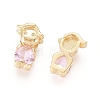 Golden Plated Brass Charms ZIRC-L087-026G-2