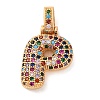 Brass Micro Pave Cubic Zirconia Pendants KK-C076-29P-G02-1