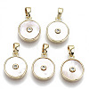 Brass Micro Pave Clear Cubic Zirconia Charms X-KK-R112-014-NF-1