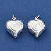925 Sterling Silver Textured Heart Charms STER-P071-13S-2