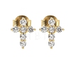 925 Sterling Silver Clear Cubic Zirconia Stud Earrings EJEW-Q032-01B-G-4