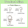 40Pcs 4 Styles Zinc Alloy Lobster Claw Clasps FIND-YW0012-93-2