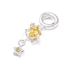 Brass Pave Gold Cubic Zirconia European Dangle Charms KK-K407-37S-01-2