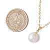 Natural Baroque Pearl Keshi Pearl Round Pendant 304 Stainless Steel Cable Chain Necklaces NJEW-JN05893-3