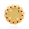 Adjustable Flower Alloy & Iron Rhinestone Bezel Cup Ring Base with Rotatable Tray MAK-T012-03G-2