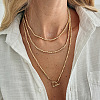 CCB Plastic Round Beaded Multilayer Lariat Necklaces with Alloy OT Clasps for Women WGD6FEE-01-1