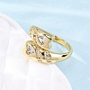 Brass Micro Pave Clear Cubic Zirconia Cuff Rings for Women RJEW-U047-19G-3