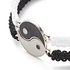 Enamel Yin Yang Matching Couple Braided Bead Bracelets Set BJEW-JB08557-4