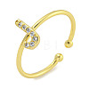 Rack Plating Brass Open Cuff Rings for Women RJEW-F162-02G-J-1