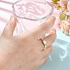 Natural Freshwater Pearl & 304 Stainless Steel Bead Finger Rings RJEW-FS00001-25-5
