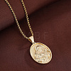 Religion Brass Oval with Embossed Saint Pendant Necklaces for Women WGCCA68-01-1
