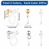 20Pcs 2 Colors 304 Stainless Steel Clip-on Earring Component STAS-SC0004-29-2
