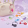 10Pcs 10 Colors Star with Bell Acrylic & Alloy Pendant Decorations HJEW-BBC0001-40B-4