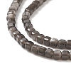Natural Silver Sheen Obsidian Cube Beaded Necklace for Women NJEW-JN04111-02-4