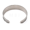Viking Compass 304 Stainless Steel Open Cuff Bangles for Men BJEW-U001-01AS-3
