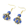 Glass Seed Bead and Synthetic Imperial Jasper Dangle Earrings EJEW-MZ00743-5