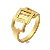 Textured 304 Stainless Steel Hollow Rectangle Finger Ring for Women RJEW-L126-12B-G-4
