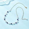 Shell Pearl and Natural Amethyst Round Beads Link Chain Necklaces for Women NJEW-JN05635-1
