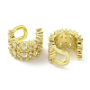 Brass Micro Pave Clear Cubic Zirconia Cuff Earrings for Women EJEW-C104-050G-2