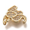 Brass Micro Pave Clear Cubic Zirconia Charms ZIRC-C020-35-4