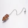 Natural Tiger Eye Pointed Dowsing Pendulums G-E338-07H-2