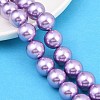 Electroplated Shell Pearl Beads Strands BSHE-F018-01-1