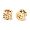 Column Brass Micro Pave Clear Cubic Zirconia Beads KK-S394-05C-1