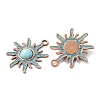 Alloy with Synthetic Turquoise Pendants FIND-B055-01E-2