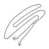 Round Brass Slider Lariat Necklaces for Women NJEW-G162-05P-4