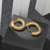 Frosted 304 Stainless Steel Huggie Hoop Earrings for Women EJEW-C096-32F-G-5