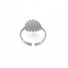 Non-Tarnish 304 Stainless Steel Flat Round with Initial Letter Open Cuff Ring for Men Women RJEW-S405-246P-Z-2