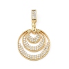 Brass Micro Pave Clear Cubic Zirconia Pendants KK-F939-04A-G-1