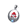 Red Moonstone Mushroom Pendant Necklaces PW-WG005C5-01-2