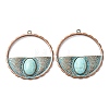 Alloy with Synthetic Turquoise Pendants FIND-B055-01F-1